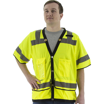 75-3307 Majestic Hi-Viz Heavy Duty Mesh Vest, ANSI 3 — 1 Each or 50 Each — FREE SHIPPING*