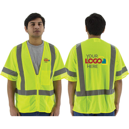 75-3313 Majestic Hi-Viz Mesh Vest, ANSI 3 — 1 Each or 50 Each — FREE SHIPPING*