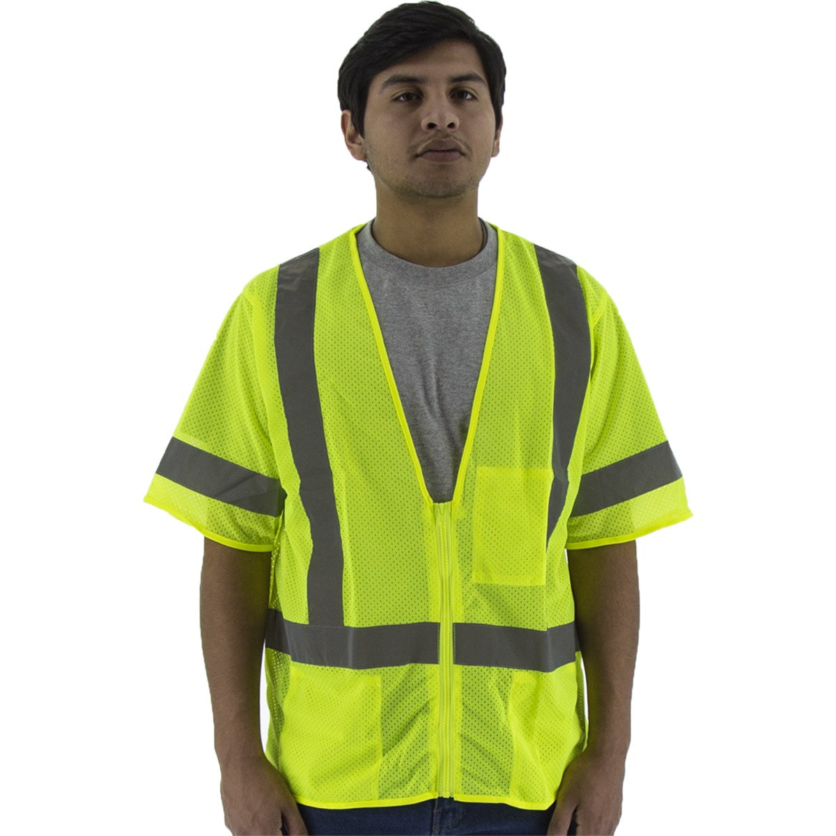 75-3313 Majestic Hi-Viz Mesh Vest, ANSI 3 — 1 Each or 50 Each — FREE SHIPPING*