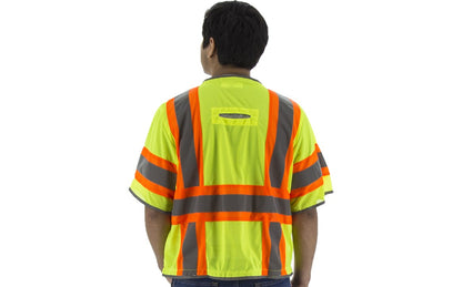 75-3325 Majestic Hi-Viz Vest w DOT Striping and D-Ring Pass, ANSI 3 — 1 Each or 50 Each — FREE SHIPPING*