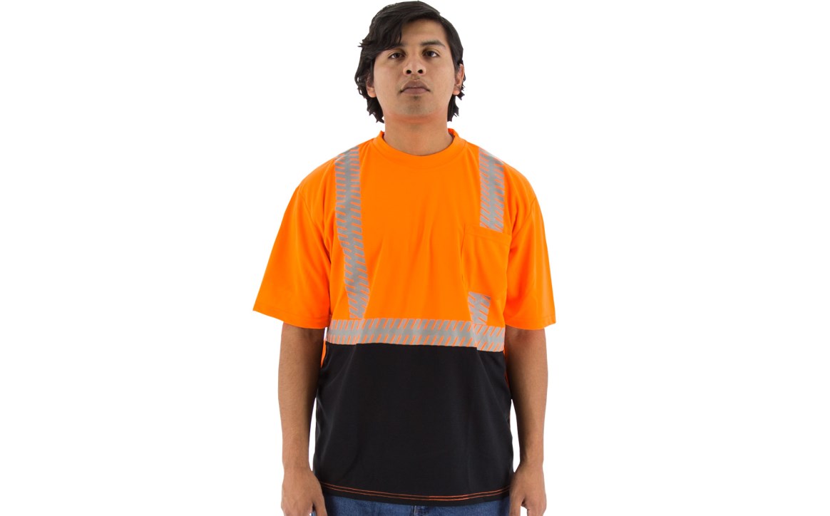 75-5215 Majestic Hi-Viz Shirt with Reflective Chainsaw Striping, ANSI 2 — 1 Each or 25 Each — FREE SHIPPING*