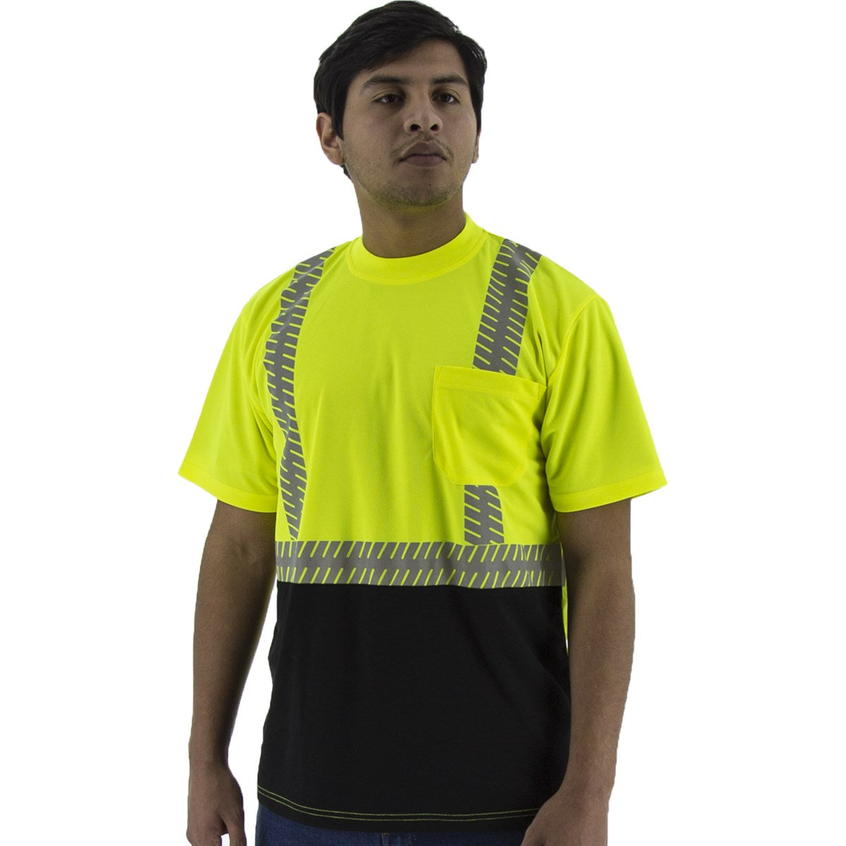 75-5215 Majestic Hi-Viz Shirt with Reflective Chainsaw Striping, ANSI 2 — 1 Each or 25 Each — FREE SHIPPING*