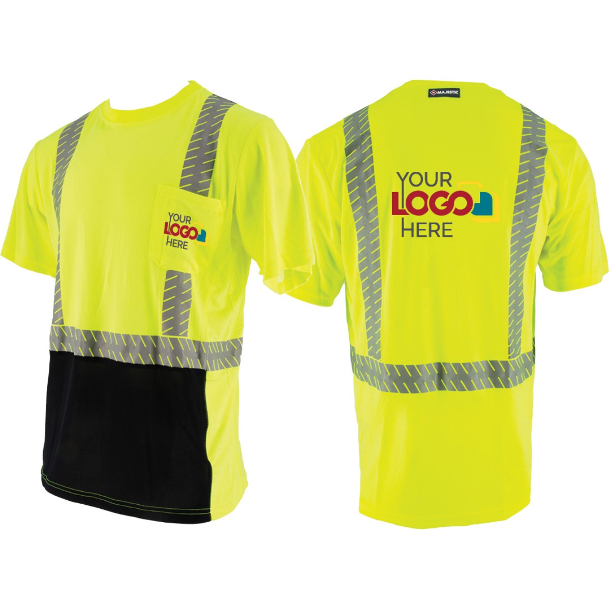75-5231 Majestic Hi-Viz Yellow Cooing Tshirt — 1 Each or 25 Each — FREE SHIPPING*