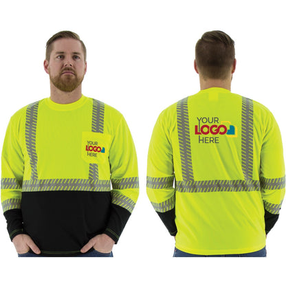 75-5257 Majestic Hi-Viz shirt with reflective Chainsaw Striping, ANSI 2 — 1 Each or 25 Each — FREE SHIPPING*