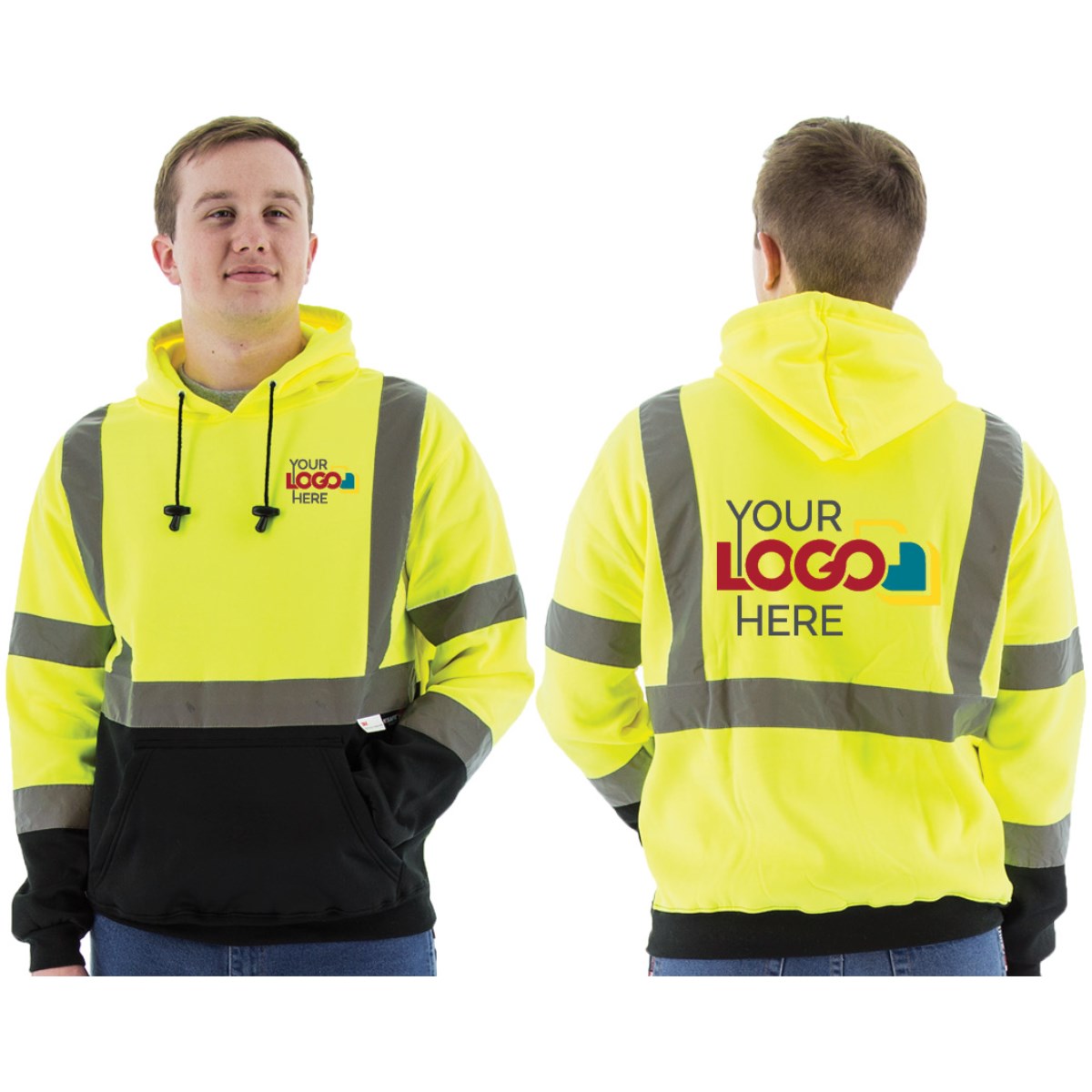 75-5327 Majestic Hi-Viz Hooded Pullover Sweatshirt, ANSI 3 — 1 Each or 10 Each — FREE SHIPPING*