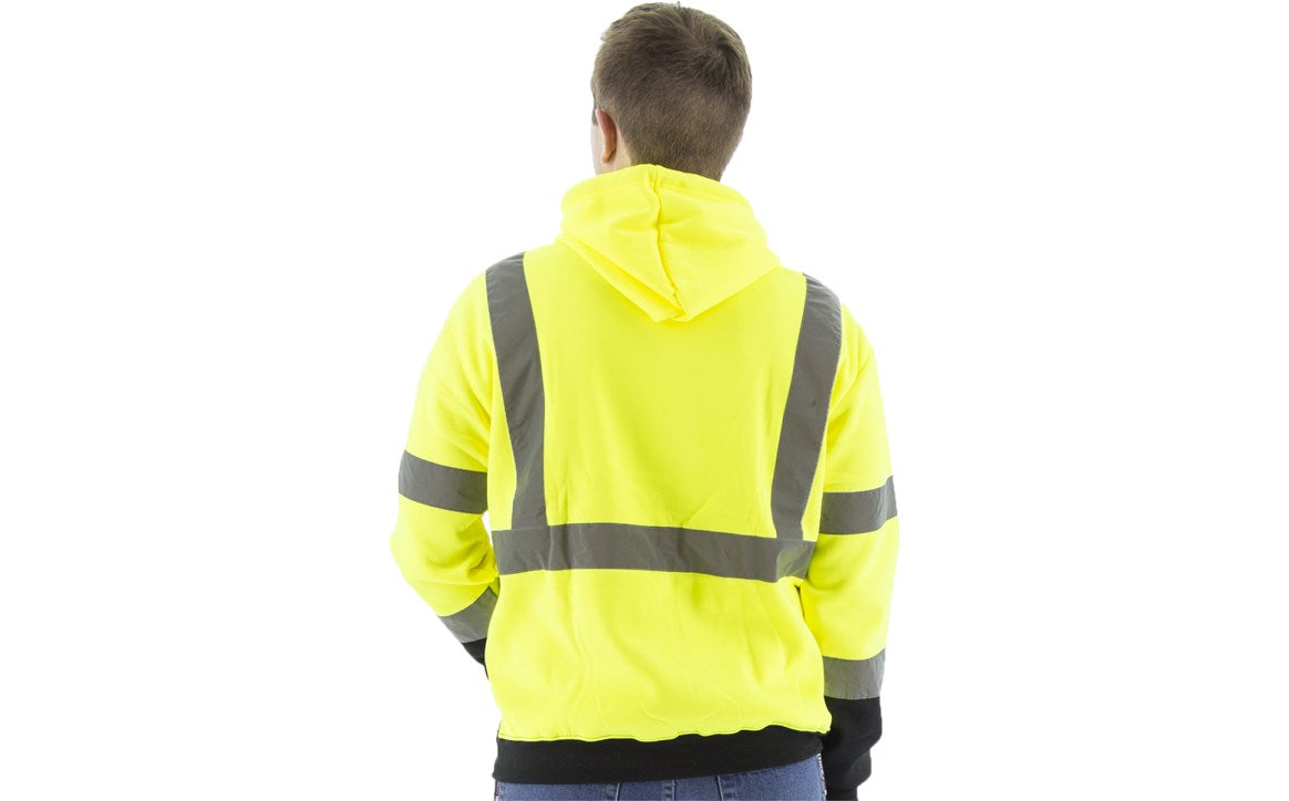 75-5327 Majestic Hi-Viz Hooded Pullover Sweatshirt, ANSI 3 — 1 Each or 10 Each — FREE SHIPPING*