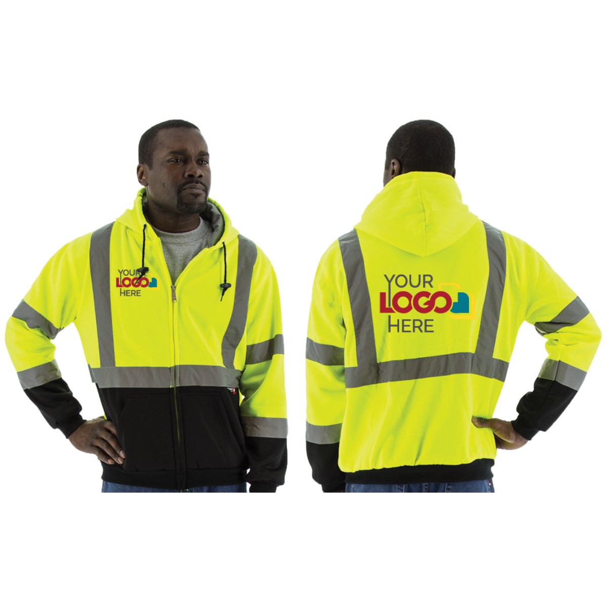 75-5331 Majestic Hi-Viz Hooded Sweatshirt with TEFLON®, ANSI 3 — 1 Each or 10 Each — FREE SHIPPING*