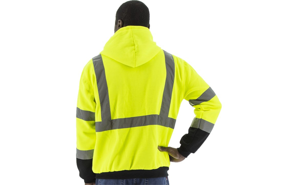 75-5331 Majestic Hi-Viz Hooded Sweatshirt with TEFLON®, ANSI 3 — 1 Each or 10 Each — FREE SHIPPING*