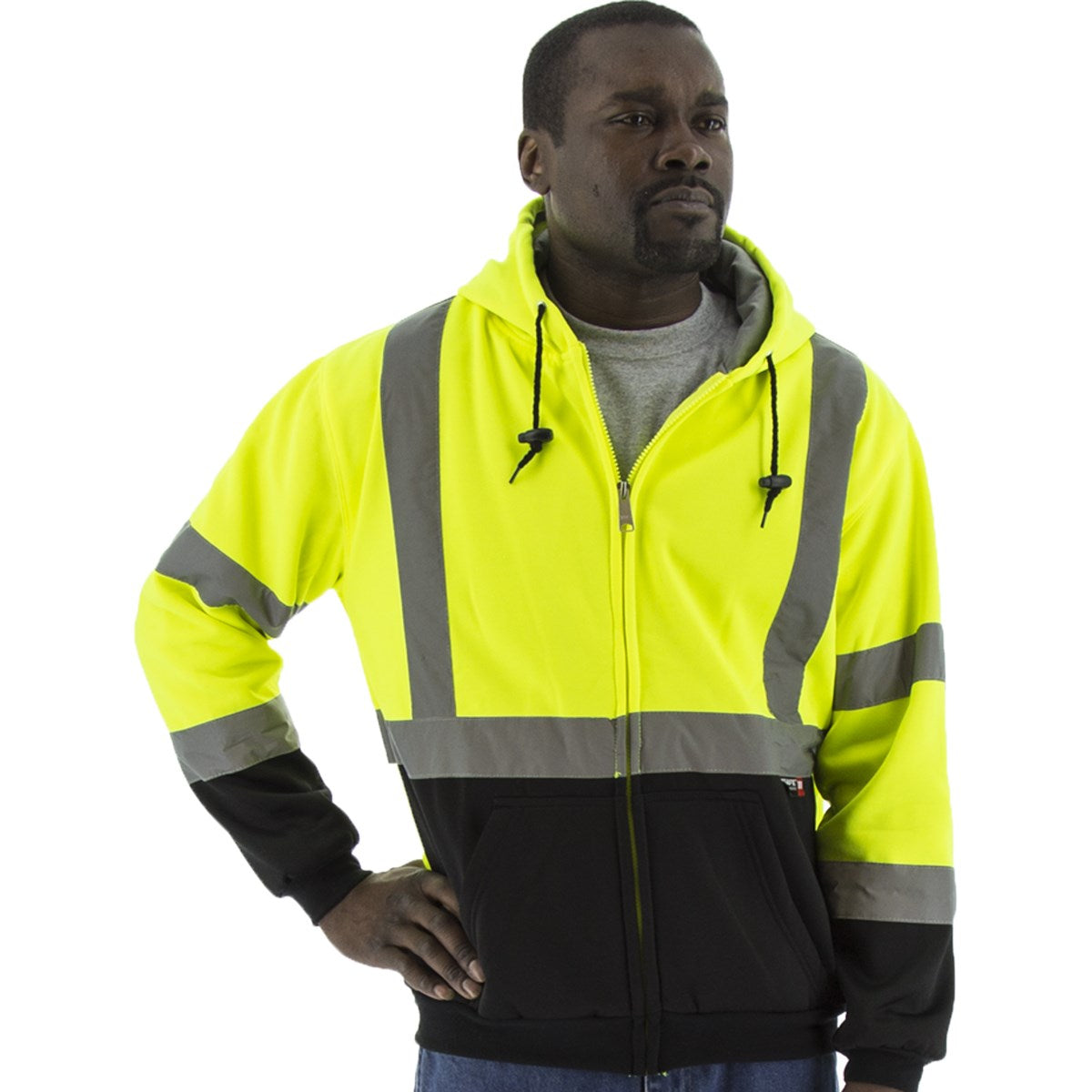 75-5331 Majestic Hi-Viz Hooded Sweatshirt with TEFLON®, ANSI 3 — 1 Each or 10 Each — FREE SHIPPING*
