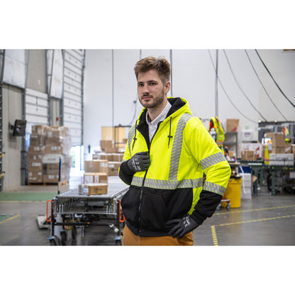 75-5337 Majestic Hi-Viz Yellow, High Pile Fleece Jacket, ANSI 3, R — 1 Each or 10 Each — FREE SHIPPING*