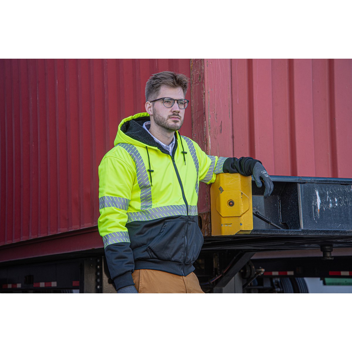 75-5337 Majestic Hi-Viz Yellow, High Pile Fleece Jacket, ANSI 3, R — 1 Each or 10 Each — FREE SHIPPING*
