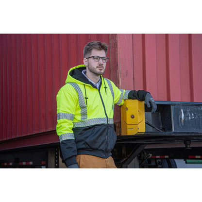75-5337 Majestic Hi-Viz Yellow, High Pile Fleece Jacket, ANSI 3, R — 1 Each or 10 Each — FREE SHIPPING*