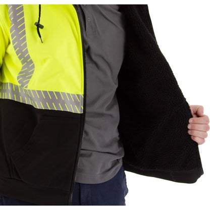 75-5337 Majestic Hi-Viz Yellow, High Pile Fleece Jacket, ANSI 3, R — 1 Each or 10 Each — FREE SHIPPING*