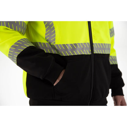 75-5337 Majestic Hi-Viz Yellow, High Pile Fleece Jacket, ANSI 3, R — 1 Each or 10 Each — FREE SHIPPING*