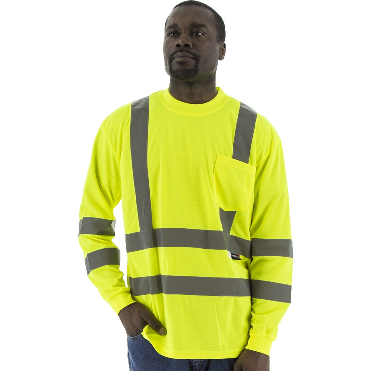 75-5356 Majestic Hi-Viz Long Sleeve Shirt, ANSI 3 — 1 Each or 25 Each — FREE SHIPPING*