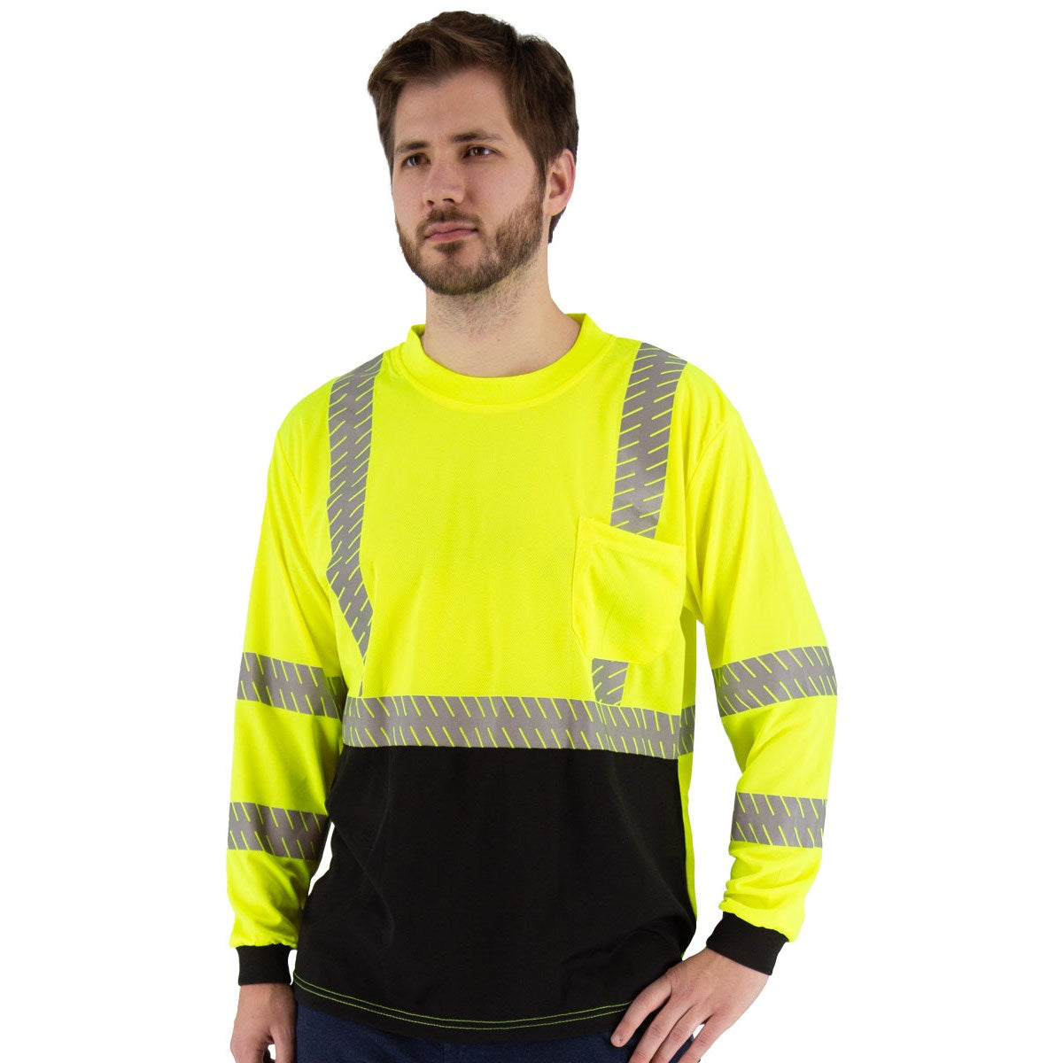 75-5357 Majestic High Visibility Shirt with Reflective Chainsaw Striping, ANSI 3, R — 1 Each or 25 Each — FREE SHIPPING*