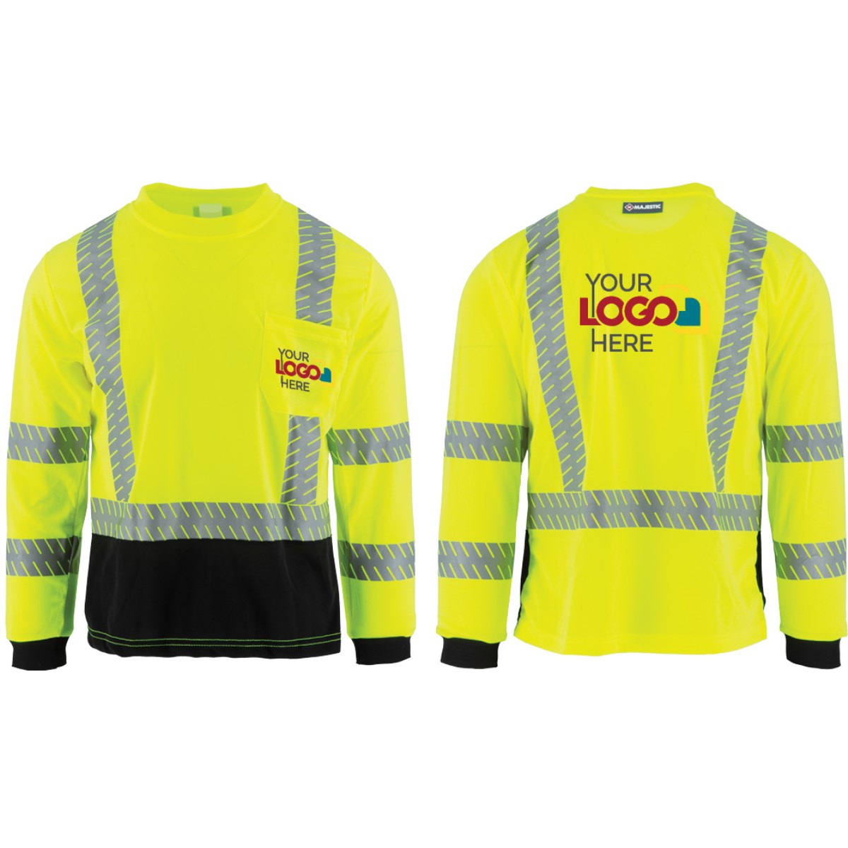 75-5357 Majestic High Visibility Shirt with Reflective Chainsaw Striping, ANSI 3, R — 1 Each or 25 Each — FREE SHIPPING*