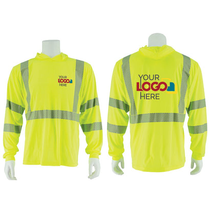 75-5359 Majestic Hi-Viz Yellow Hooded Long Sleeve Shirt, ANSI 3, R — 1 Each or 25 Each — FREE SHIPPING*