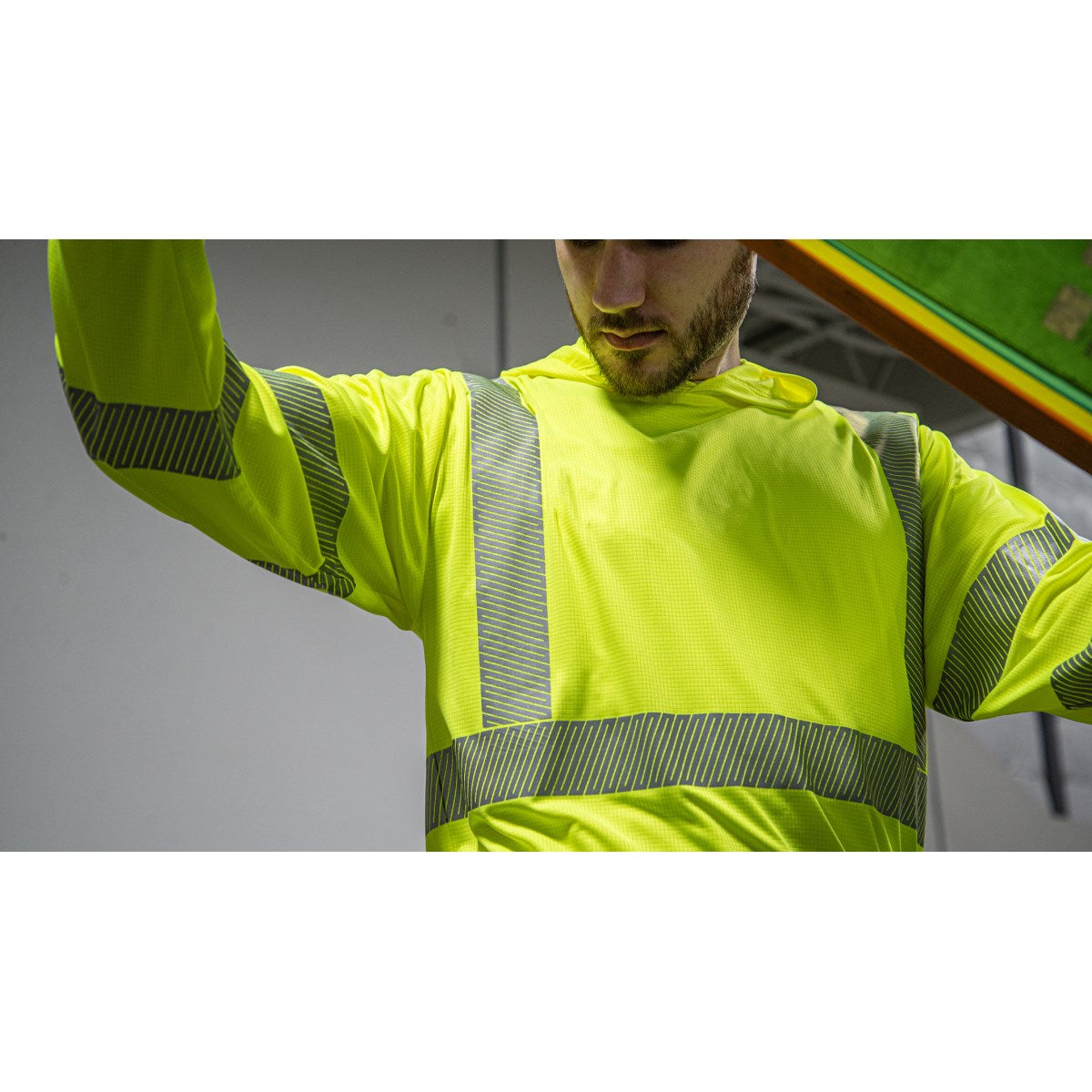 75-5359 Majestic Hi-Viz Yellow Hooded Long Sleeve Shirt, ANSI 3, R — 1 Each or 25 Each — FREE SHIPPING*