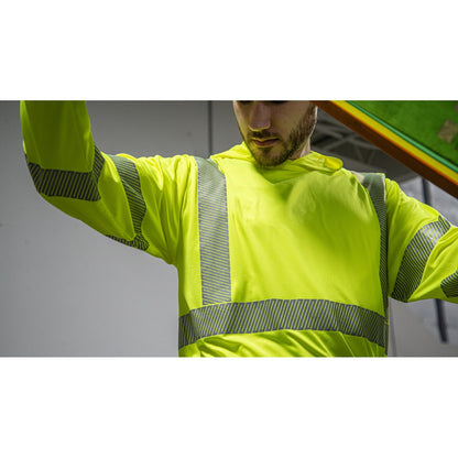 75-5359 Majestic Hi-Viz Yellow Hooded Long Sleeve Shirt, ANSI 3, R — 1 Each or 25 Each — FREE SHIPPING*