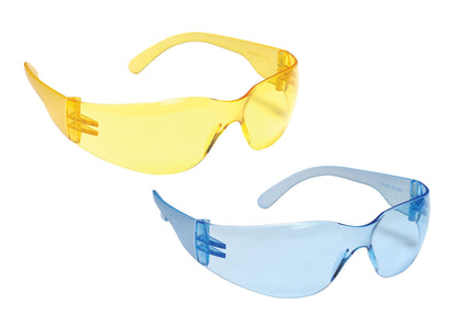 Cordova Bulldog™ Safety Glasses, Single Wrap-Around Scratch-Resistant Lens, Choose Amber or Light Blue Frame & Lens