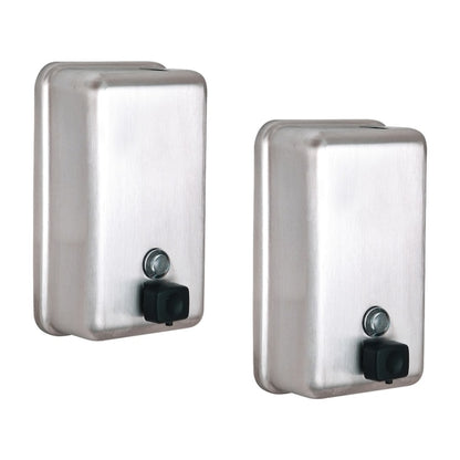 1200 ml Stainless Steel Vertical Bulk Refillable Surface-Mounted LIQUID or LOTION Soap Dispenser, 40 oz Capacity, Manual Operation — FREE SHIPPING*