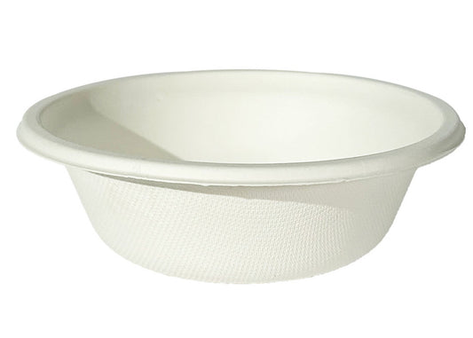 Empress Earth Heavy Weight 12 oz Bowl, Natural White Bagasse, PFAS Free - 1000/cs
