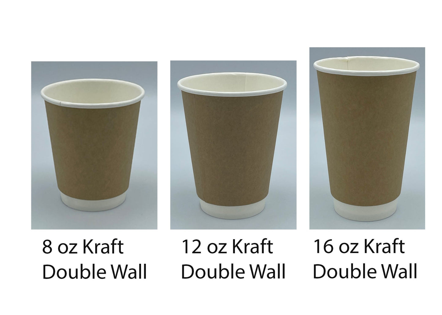 EHCDW Empress™  Double Wall Paper Hot Cups, Kraft (Choose Your Size) - 500 per case