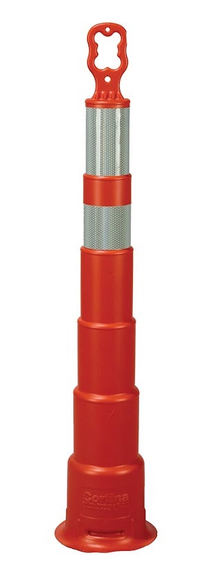 CORTINA 42" Grip-N-Go CHANNELIZER Cone with 6" and 4" HIP Sheeting, Orange