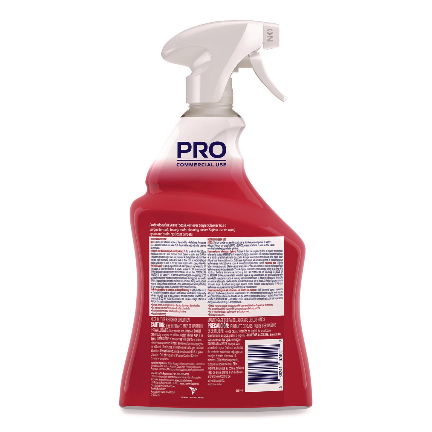 Professional Resolve® Spot & Stain Carpet Cleaner, 32 oz. Trigger Spray Bottle - 12/cs