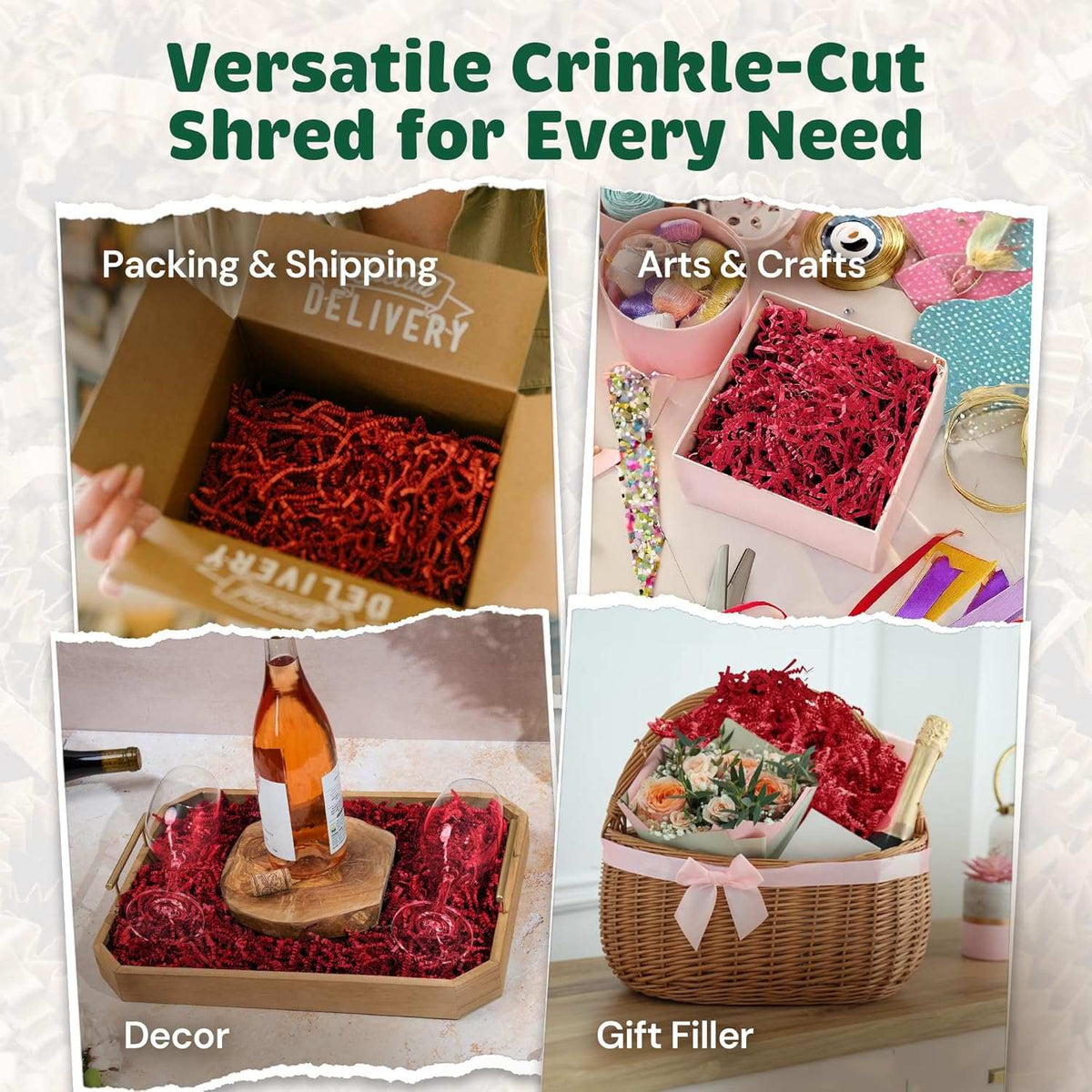 10 LB Red Crinkle Paper