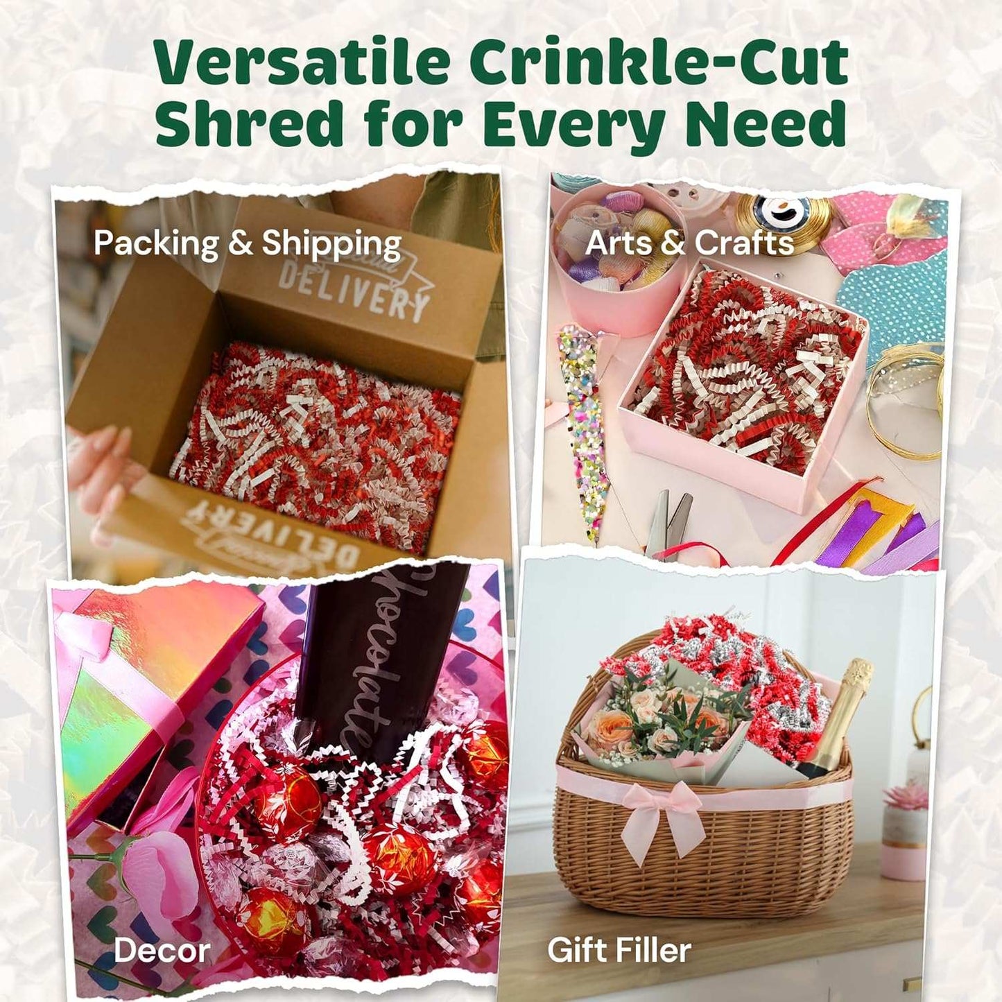 10 LB Candy Cane Crinkle Paper