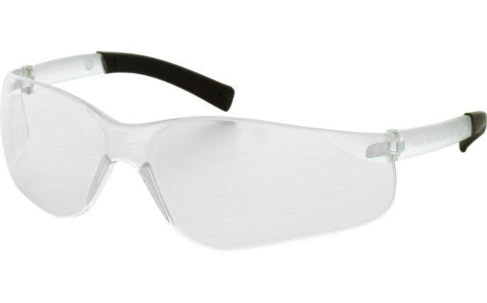 Safety Glasses, Single Wrap-Around Scratch-Resistant Lens, Flexible Rubber Temples — CHOOSE Clear, Smoke, Indoor/Outdoor, or Blue Mirror Lens  — FREE SHIPPING*