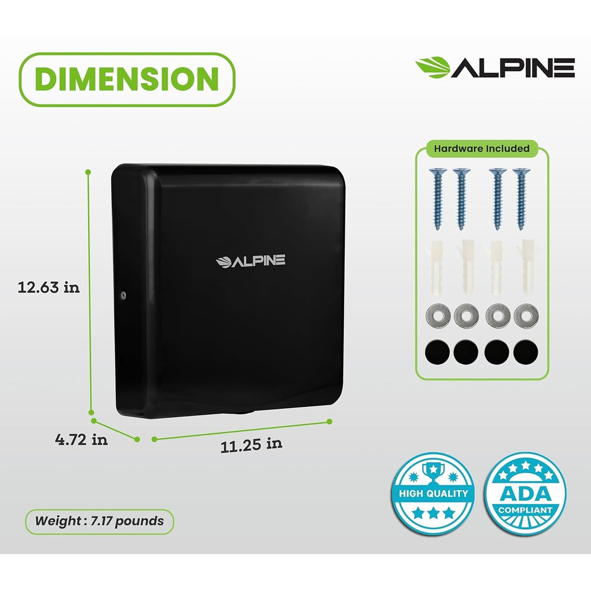 Willow High Speed Commercial Hand Dryer, 120V, Black — FREE SHIPPING*