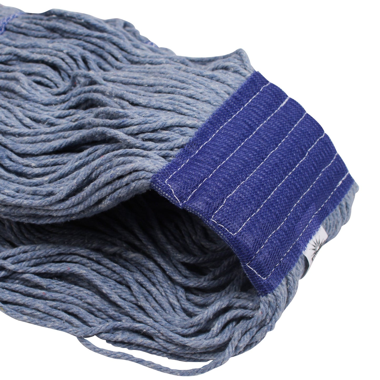 Performance Plus™ Blue Blended Wet Mop, Wide Headband, Looped End, Choose Your Size - 12/cs