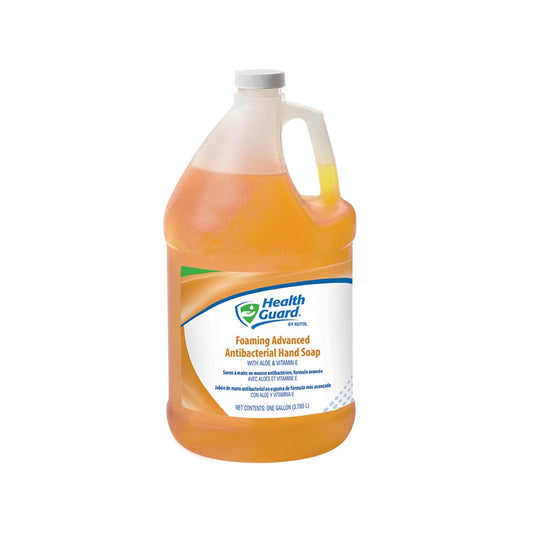 Kutol Health Guard® FOAMING Advanced Antibacterial Hand Soap, Amber, Citrus Spice Fragrance, Pour Top Gallon - 4/cs
