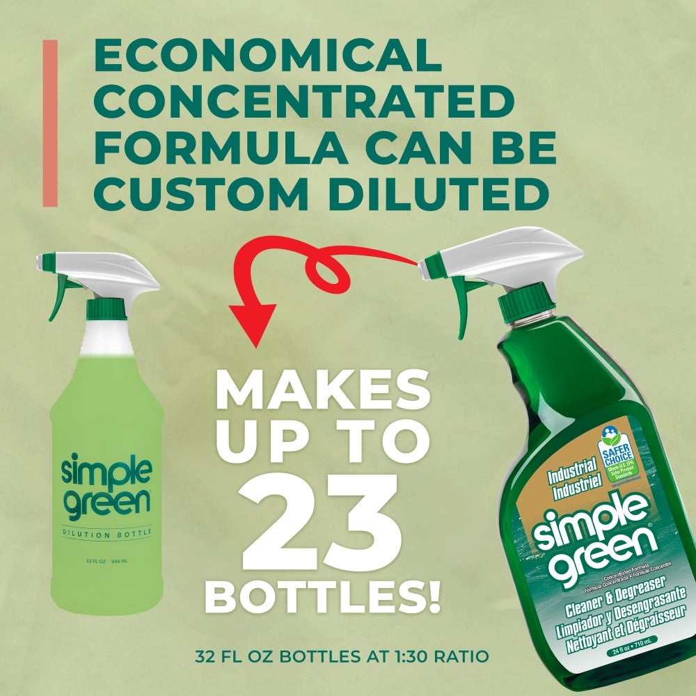 Simple Green® Industrial All Purpose Cleaner & Degreaser, 24 oz Bottle w/Trigger Sprayer - 12/cs