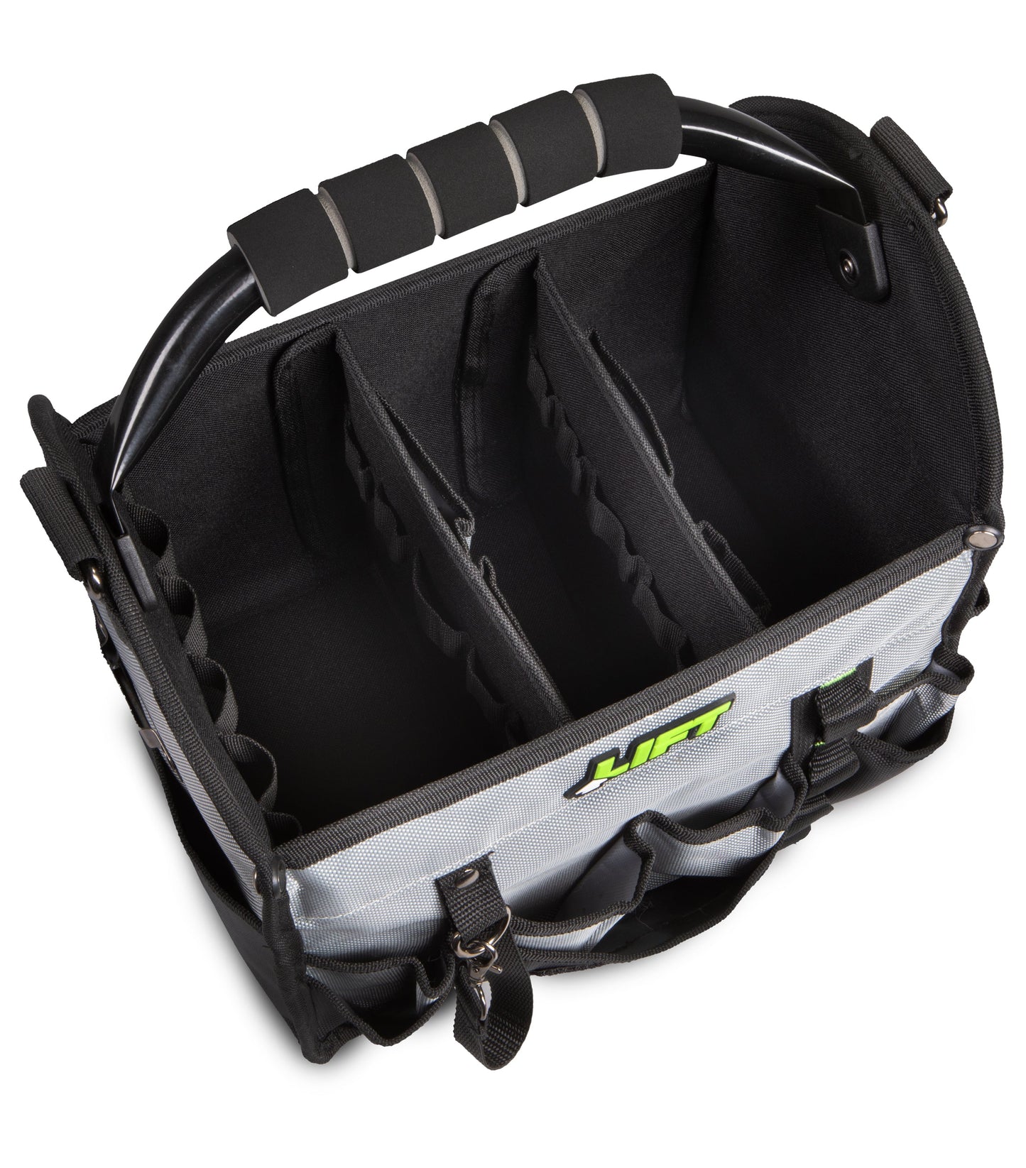LIFT Safety LIFT HAULER PRO-SERIES Open Top Tool Bag (waterproof base, ballistic shell, glove-friendly zippers)