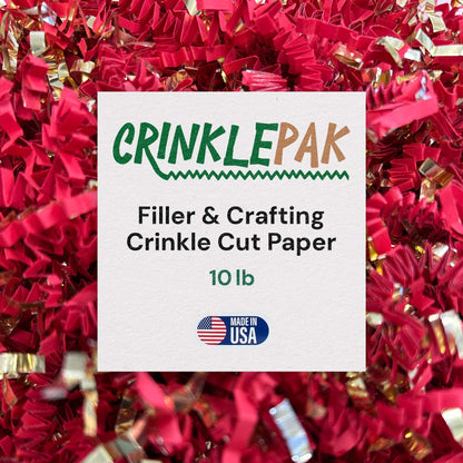 10lb Red Gold Metallic Crinkle Paper