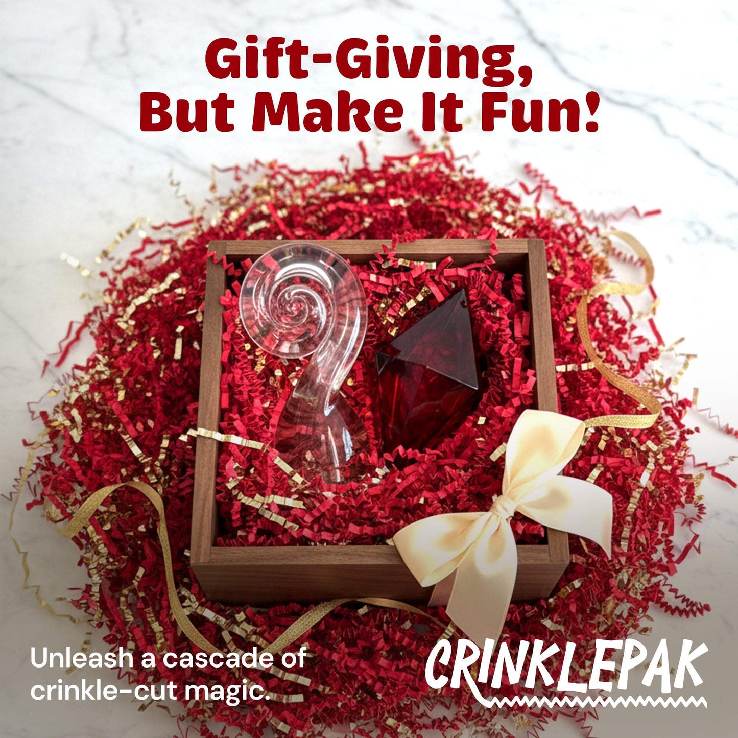10lb Red Gold Metallic Crinkle Paper