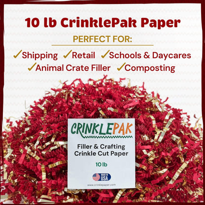 10lb Red Gold Metallic Crinkle Paper