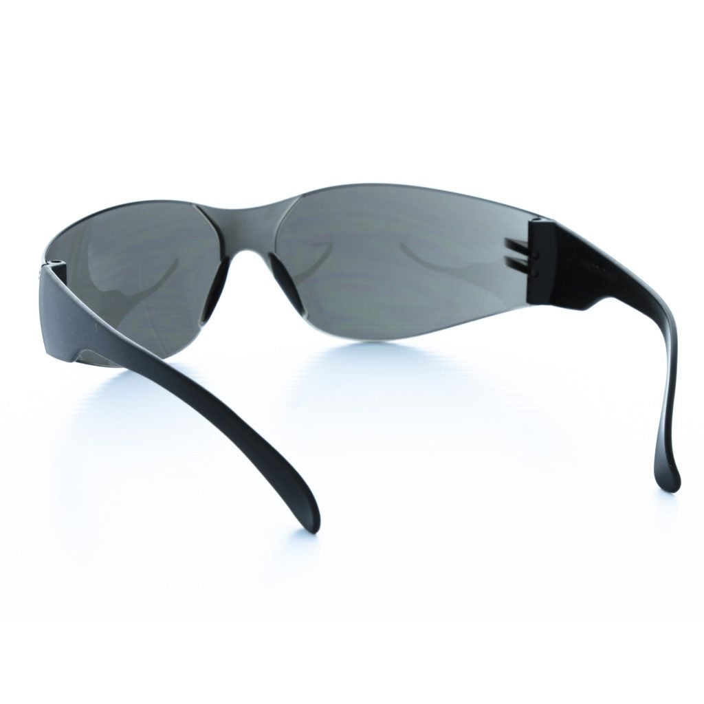 Cordova Bulldog™ Safety Glasses, Single Wrap-Around Scratch-Resistant Lens, Black Frame, Choose Gray OR Gray/Anti-Fog Lens