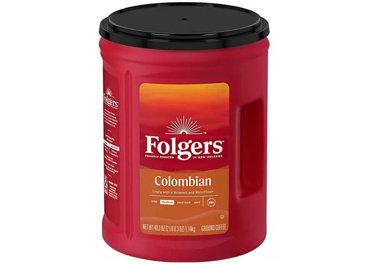 Folgers 100% Ground Colombian Coffee, Medium Roast  - 40.3 oz Canister