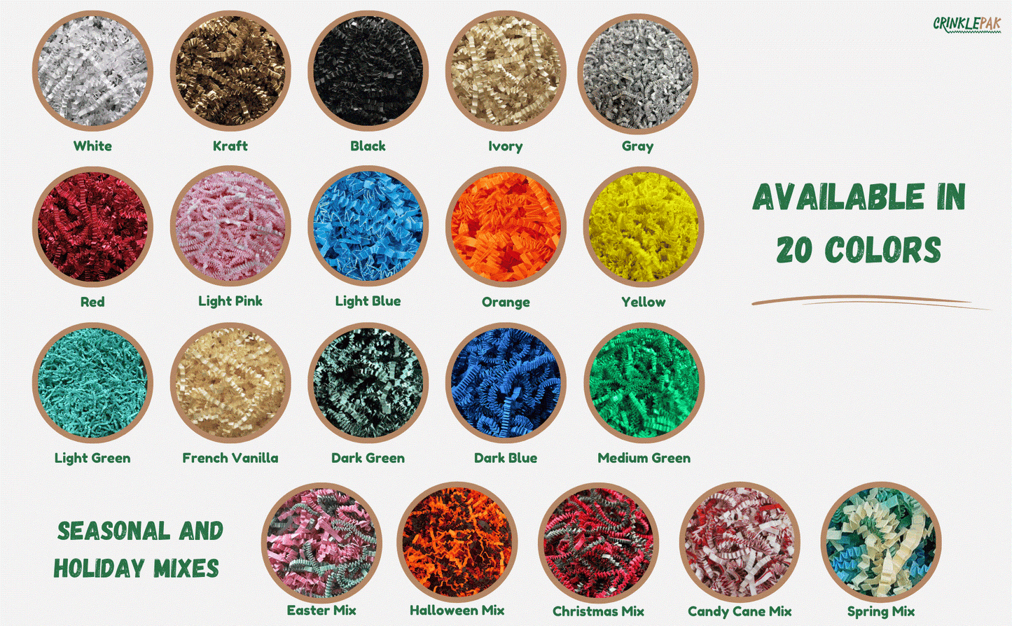 40 LB Green Crinkle Paper Shred