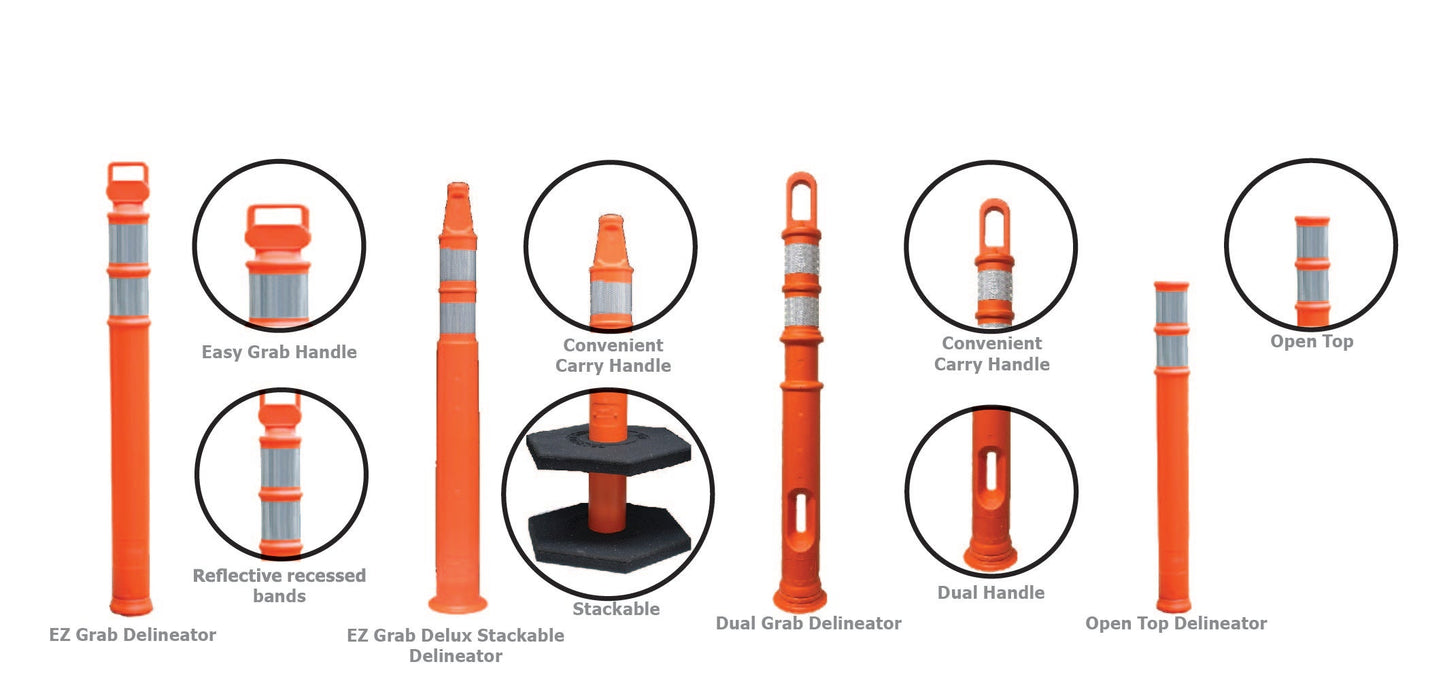 CORTINA 45“ EZ Grab Flared DELINEATOR Post With 3” HIP Collars, Choose Your Color
