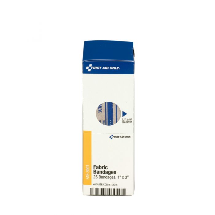 FAE-3001 SmartCompliance First Aid Kit Refill, Fabric Bandages, 1" x 3" - 25/Box