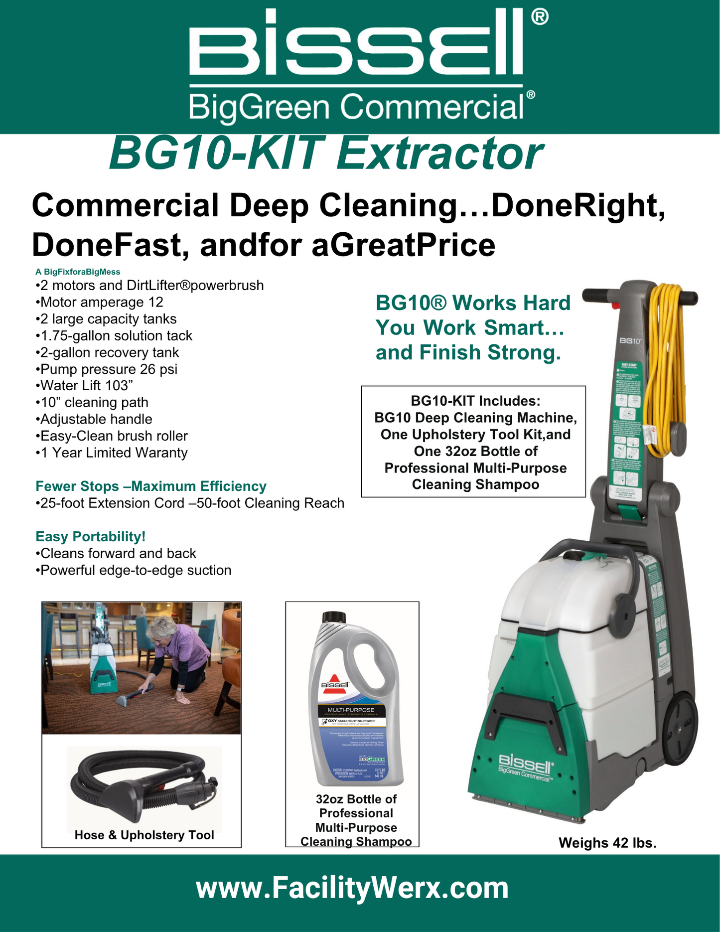BG10 Bissell Commercial Carpet Shampooer / Extractor — FREE SHIPPING*