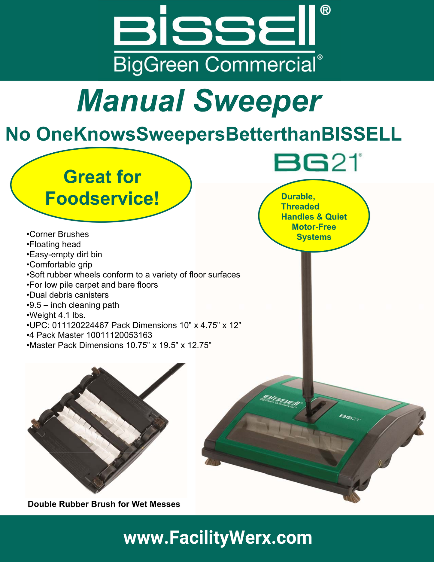 Bissell Commercial Manual Sweeper — Select from 4 Models — FREE SHIPPING*