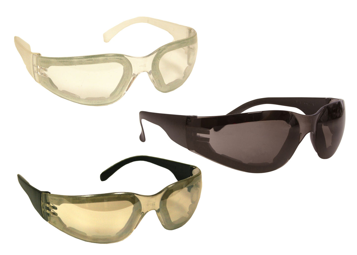 Cordova Bulldog Pro-Framers™ Safety Glasses, Single Wrap-Around Scratch-Resistant Lens w/EVA FOAM SEAL, Vented Anti-Fog, Choose Your Lens