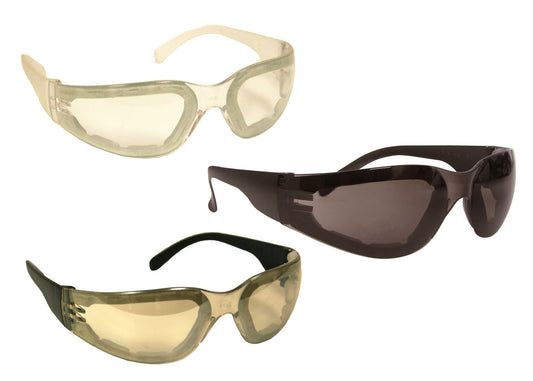 Cordova Bulldog Pro-Framers™ Safety Glasses, Single Wrap-Around Scratch-Resistant Lens w/EVA FOAM SEAL, Vented Anti-Fog, Choose Your Lens